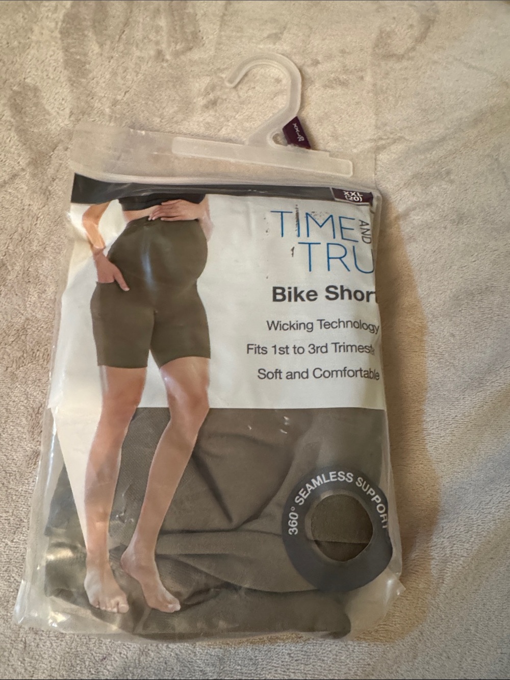 Time and Tru Olive Green Maternity Bike Shorts